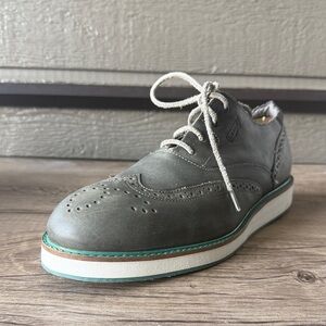 LEVIS Men's Green Leather Wingtip Shoes size 12.5